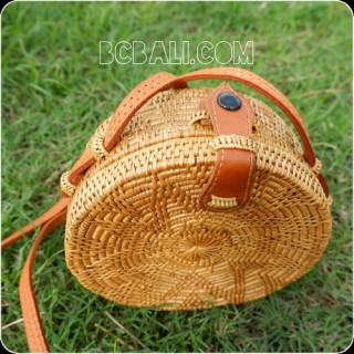 small circle star design handbag rattan grass hand woven handmade